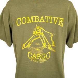 US Navy T Shirt Mens Size Large Green USS Arlington LPD 24 Combative Made In USA